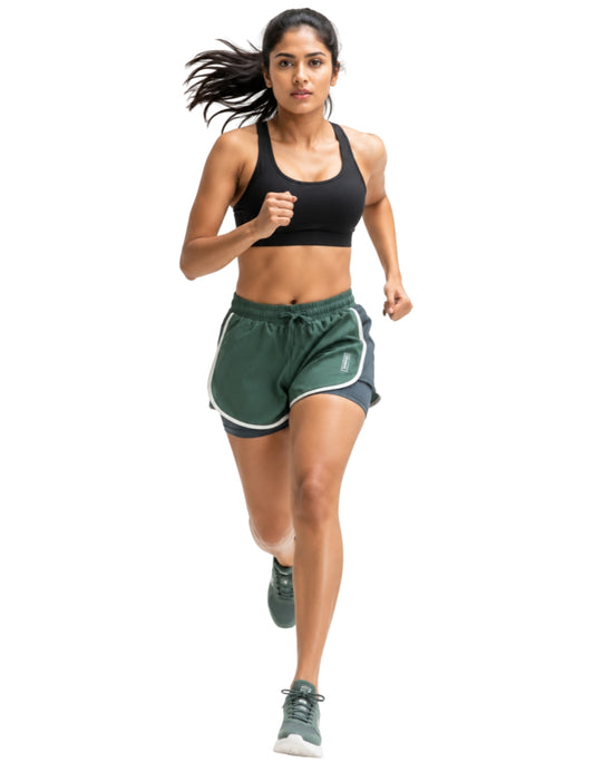 Ladies light weight Running Shorts - C802 (Olive)