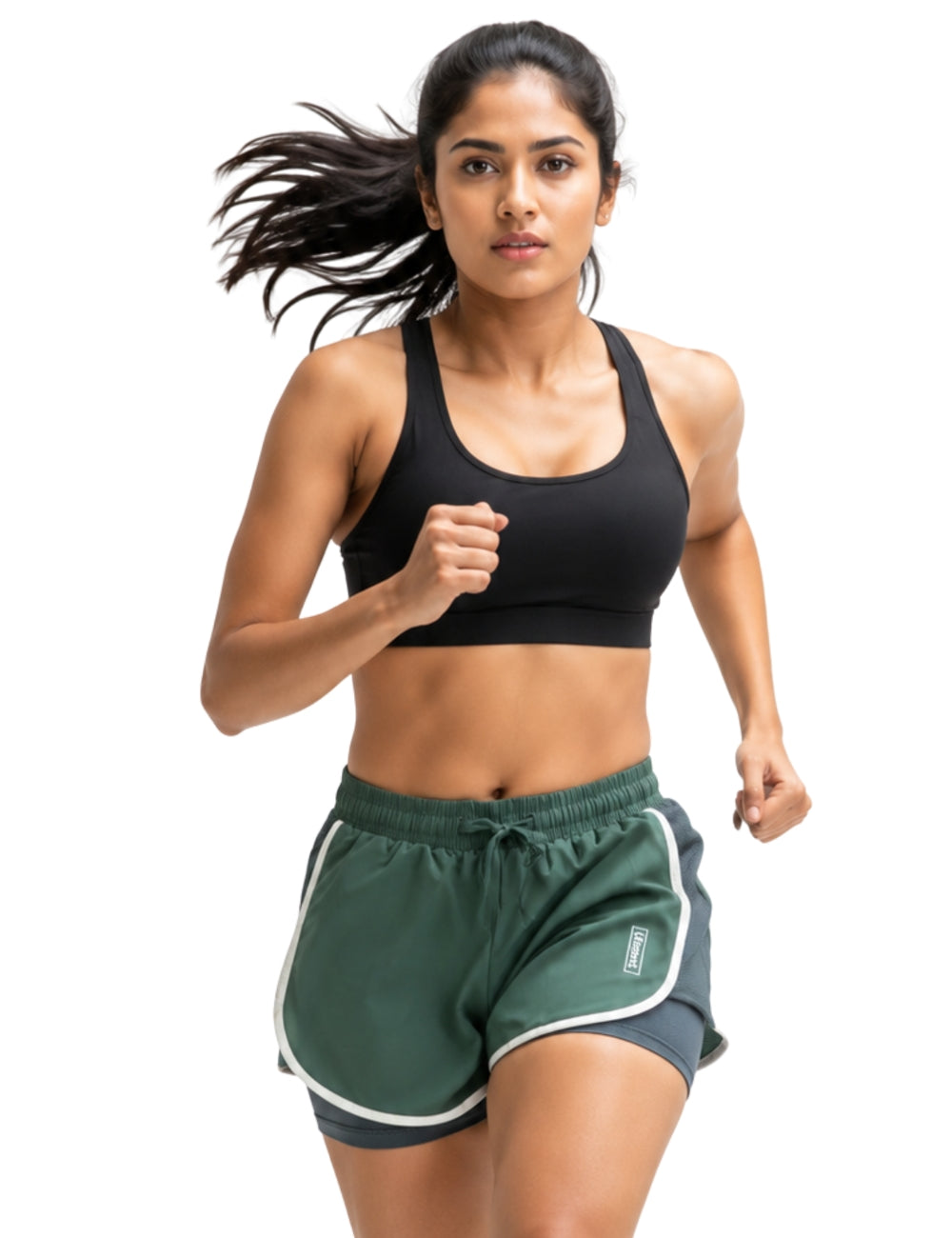 Ladies light weight Running Shorts - C802 (Olive)