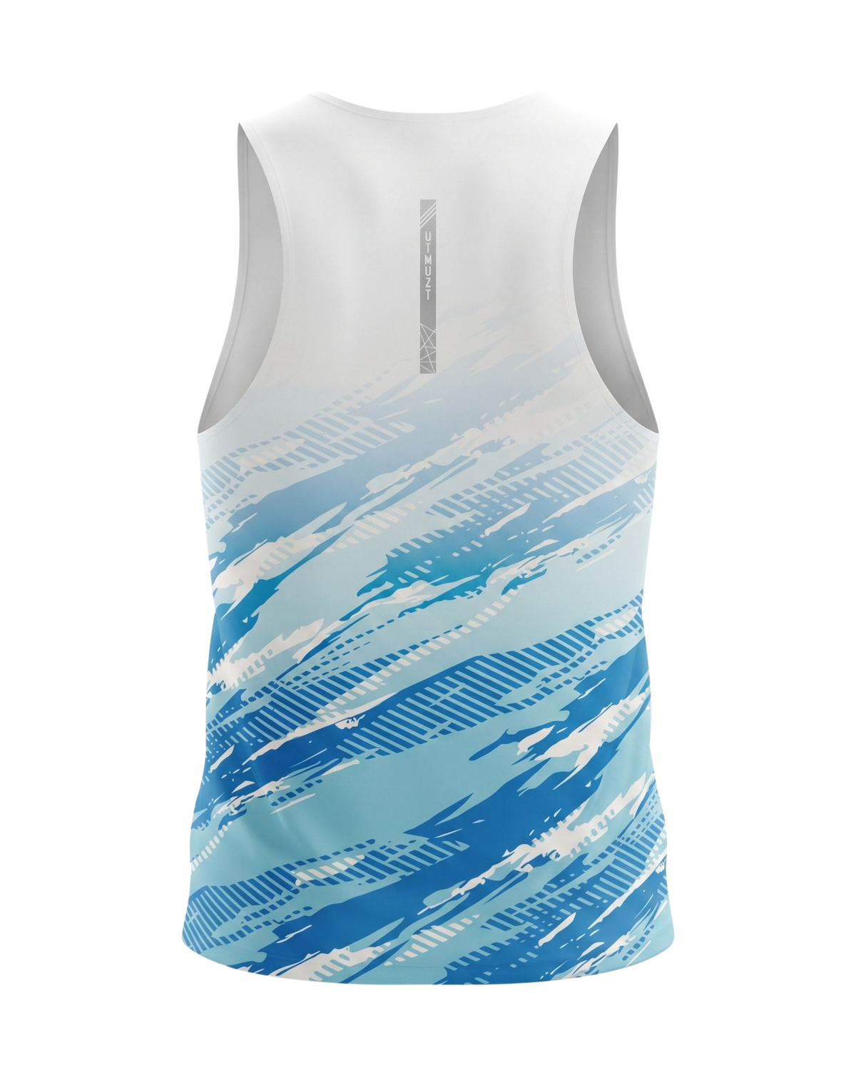 Seamless Dry Fit Singlet A53M Print - White and Blue