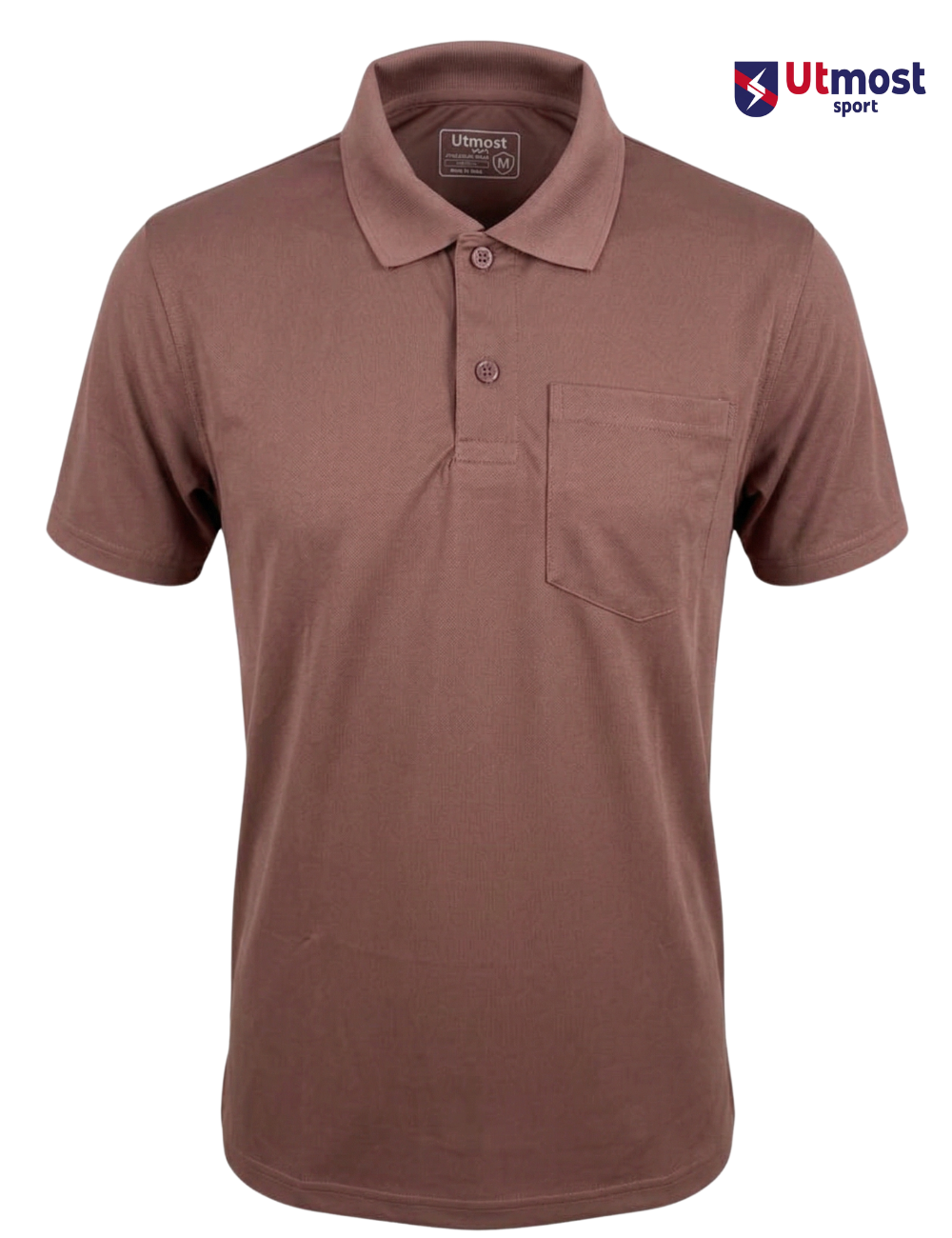 POLYSTER POLO T SHIRT WITH POCKET - A14 BISCUT