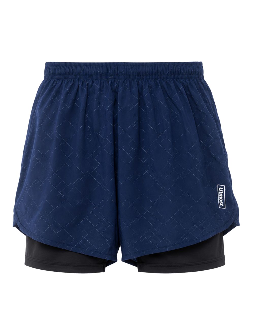 Men’s 5 inch Runner Shorts with Inner - C01 Navy with Lines