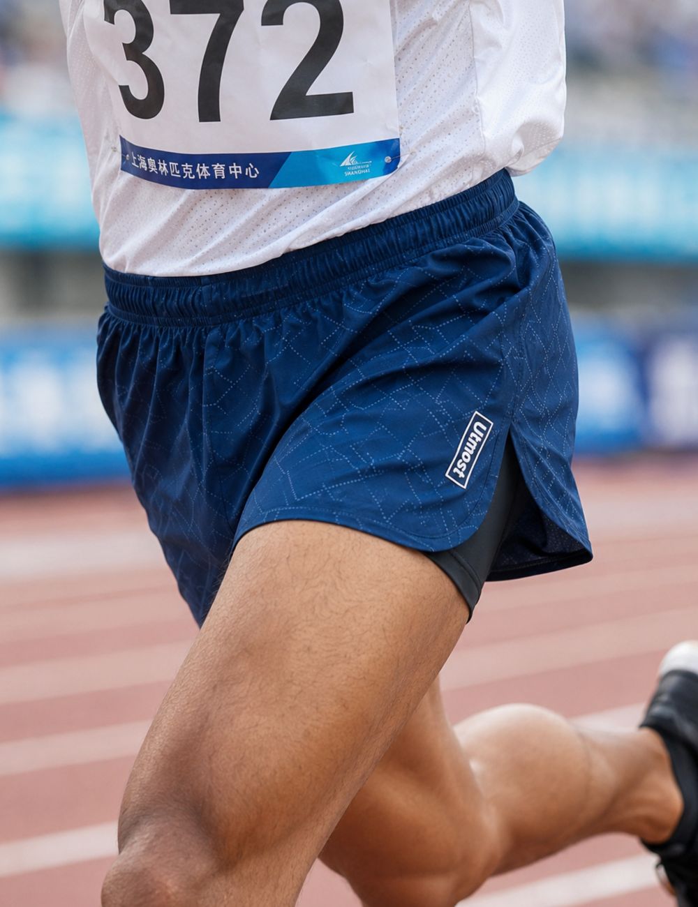 Men’s 5 inch Runner Shorts with Inner - C01 Navy with Lines