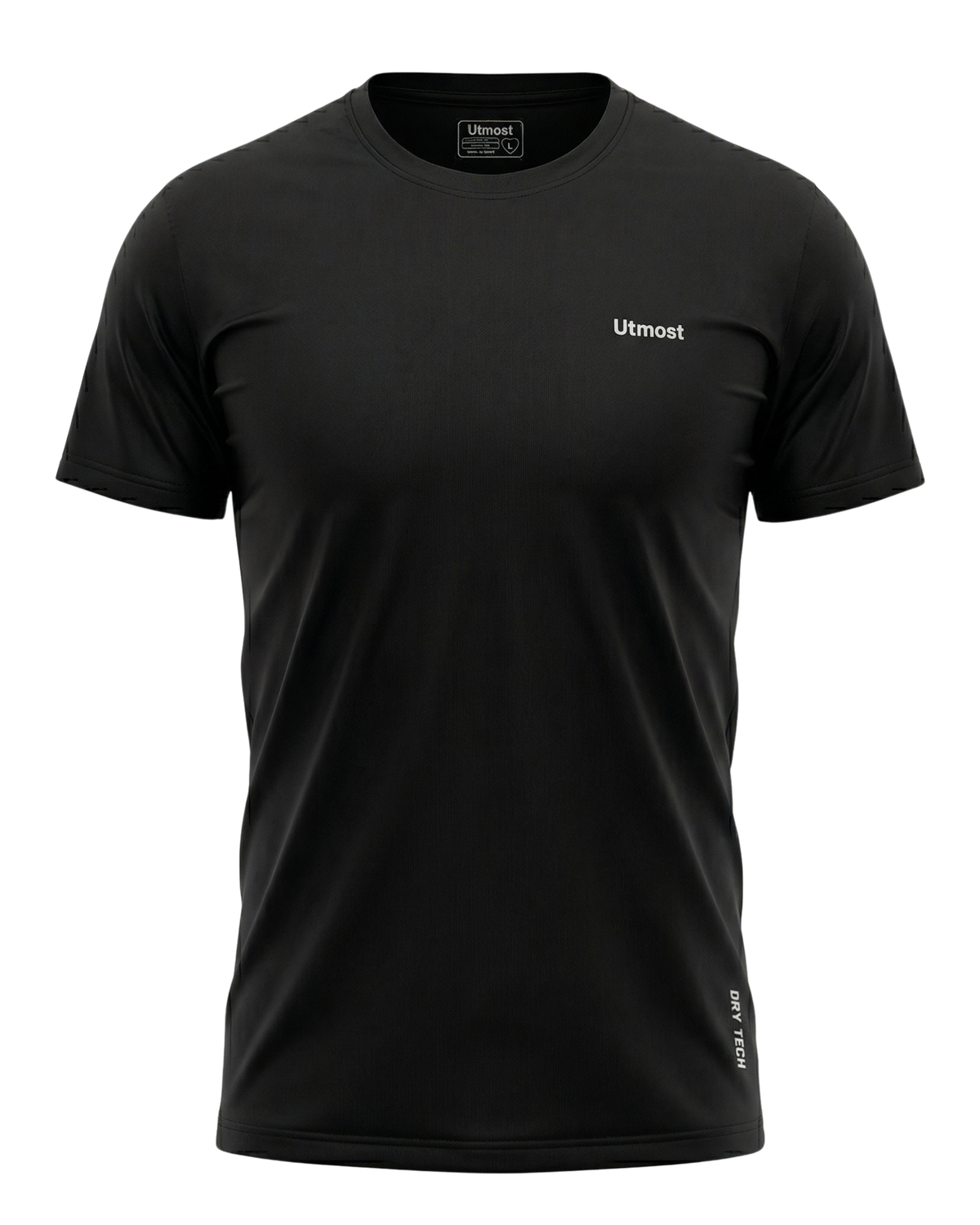 Light Weight Stretchable Plain Dry Fit T-Shirt (A39 Black)
