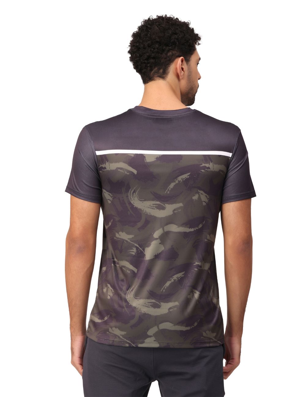 DRY FIT ROUND NECK T SHIRT - BLACK CAMOUFLAGE S09