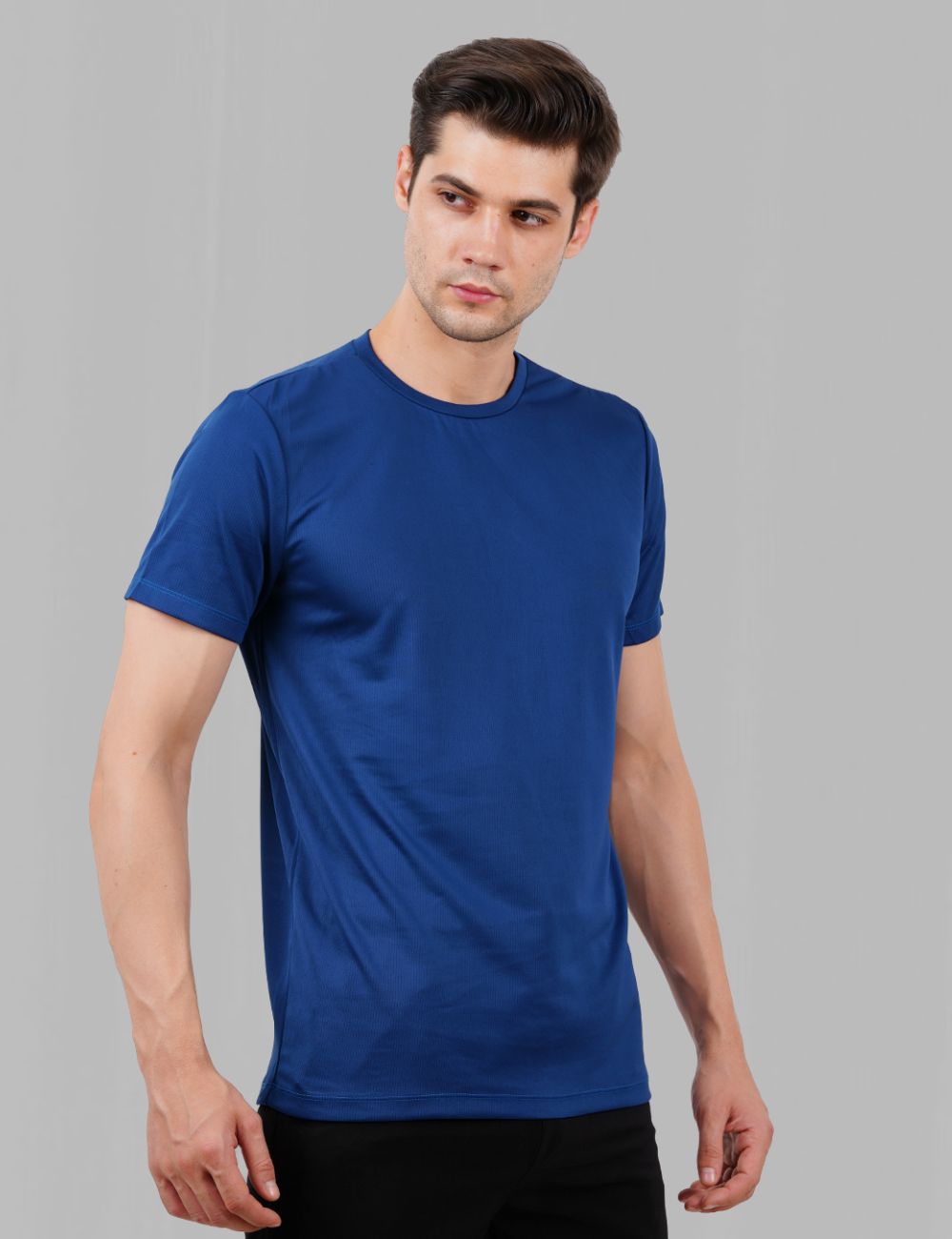 ROUND NECK DOT KNIT DRY FIT T SHIRT - A18