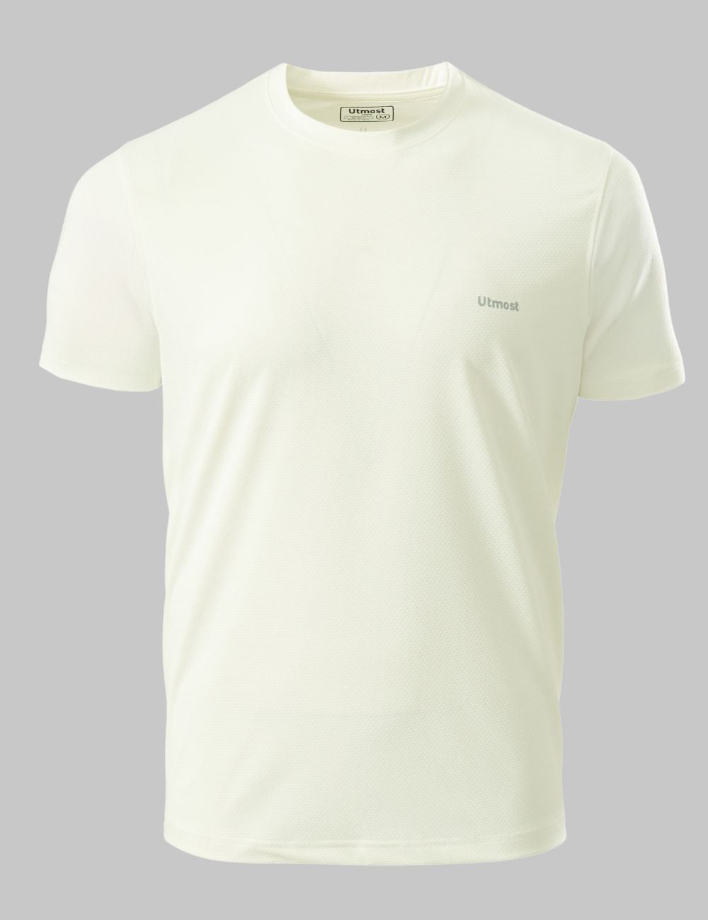 Dry Fit Running T Shirt - Self Design and Stretchable White- A23