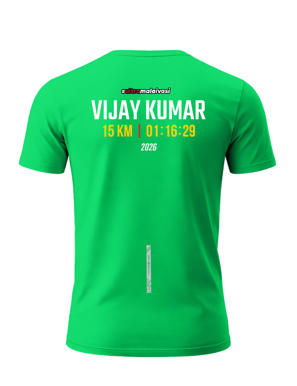 Regular Fit - 15 K Finisher T-Shirt – Personalized with Name & Official Finish Time