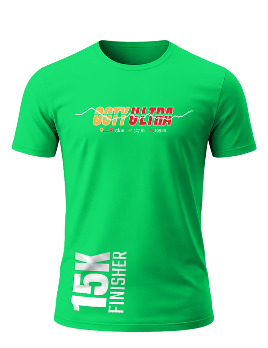 Regular Fit - 15 K Finisher T-Shirt – Personalized with Name & Official Finish Time