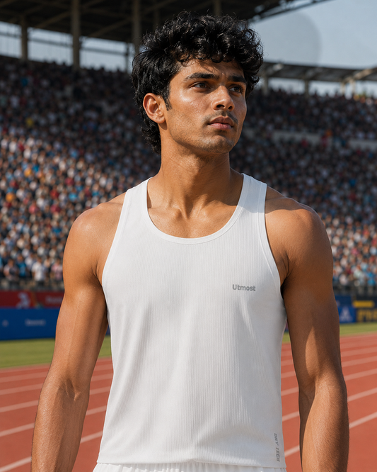 Seamless Dry Fit Singlet A53M - White