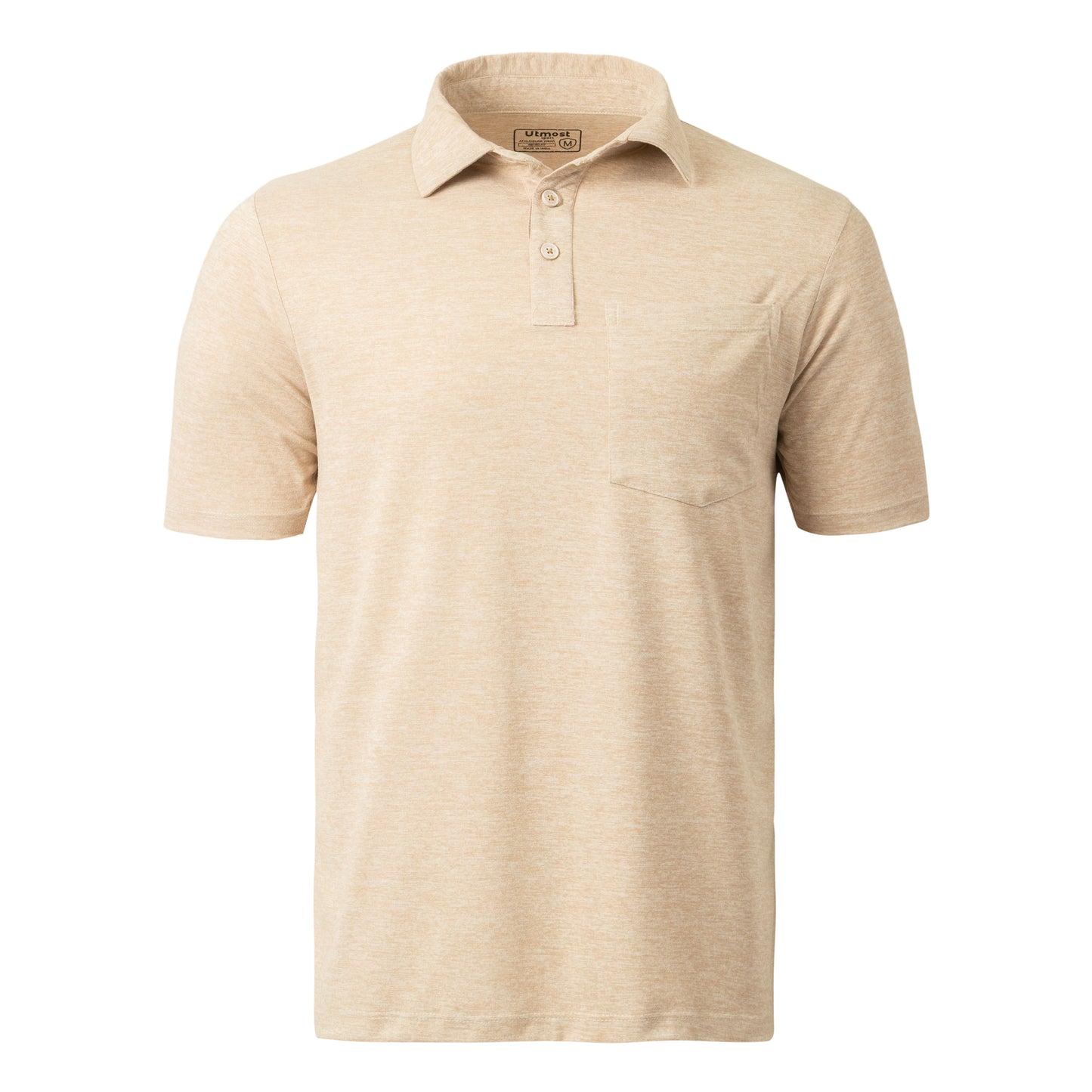 SELF COLLAR MELANGE COTTON FEEL POLYSTER POLO - A25