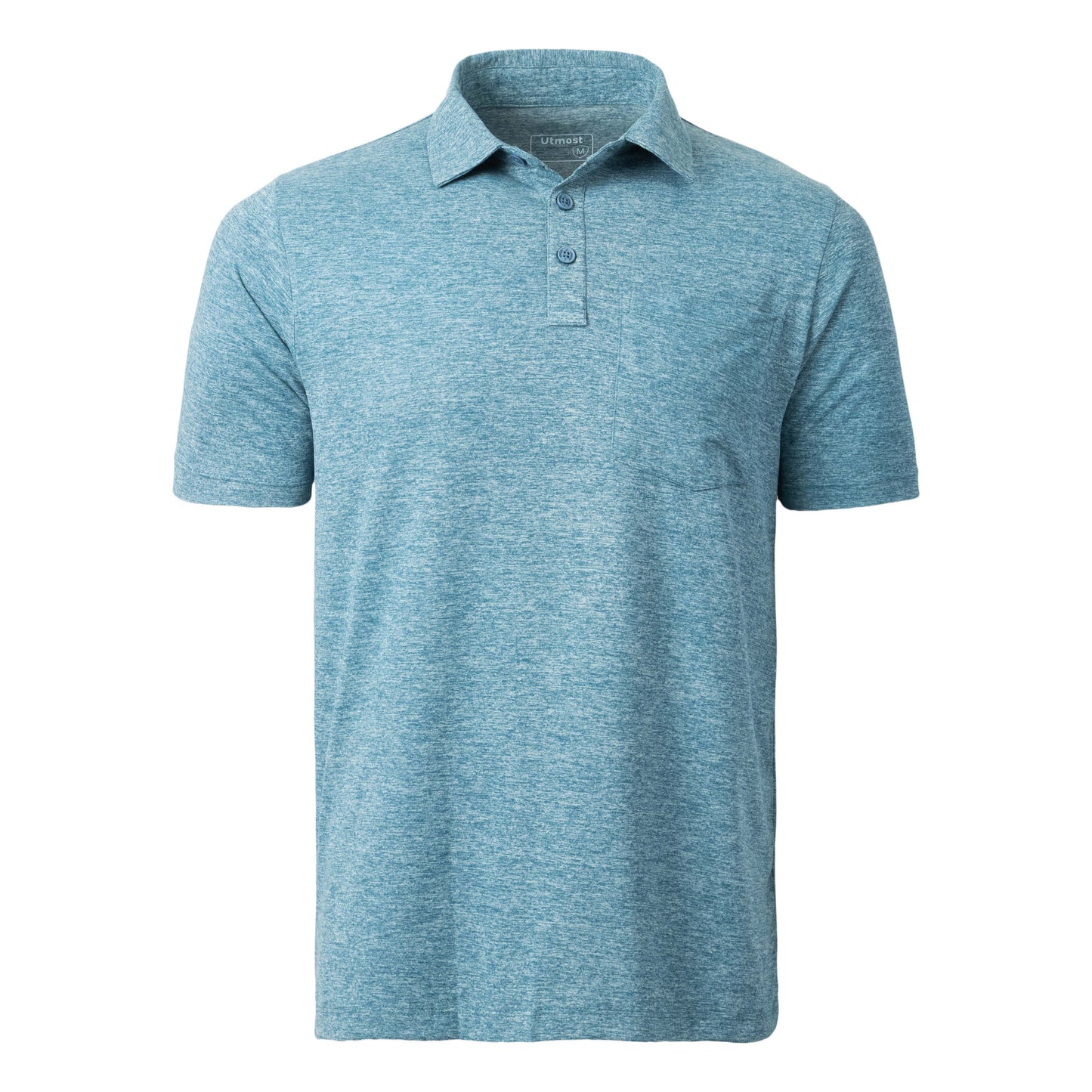 SELF COLLAR MELANGE COTTON FEEL POLYSTER POLO - A25