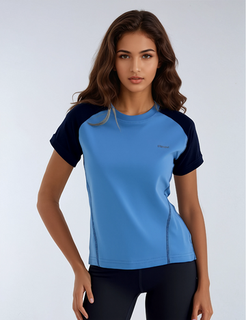 Ladies Polyester Dry Fit T-Shirt with Raglan Sleeves Sky Blue - X04(REGULAR FIT)