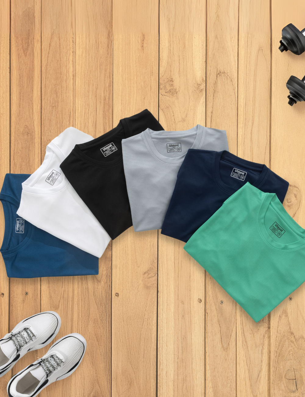ROUND NECK DOT KNIT DRY FIT T SHIRT - A18