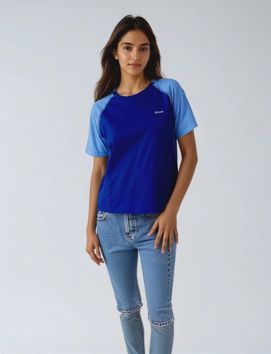 Ladies Polyester Dry Fit T-Shirt with Raglan Sleeves - X04(REGULAR FIT)